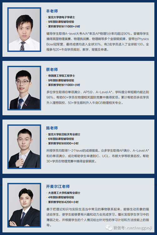 学诚物理竞赛备考班师资展示