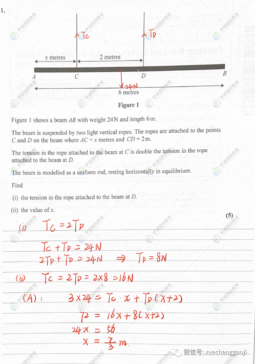 爱德思A-Level数学M1答案